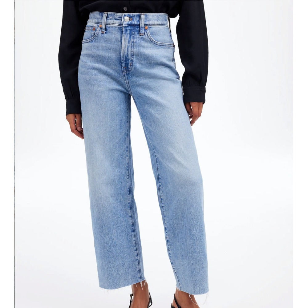 Madewell The Perfect Vintage Wide-Leg Crop Jean Light Wash Denim 28 DM7310